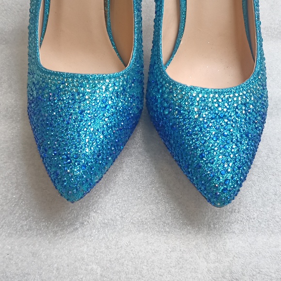 Lauren Lorraine Blue Glitter Pumps - Picture 4 of 7